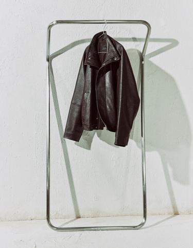 Zara 真皮飛行員外套 - 巧克力色