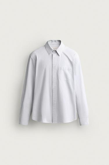 STRIPED POPLIN SHIRT — striped 1