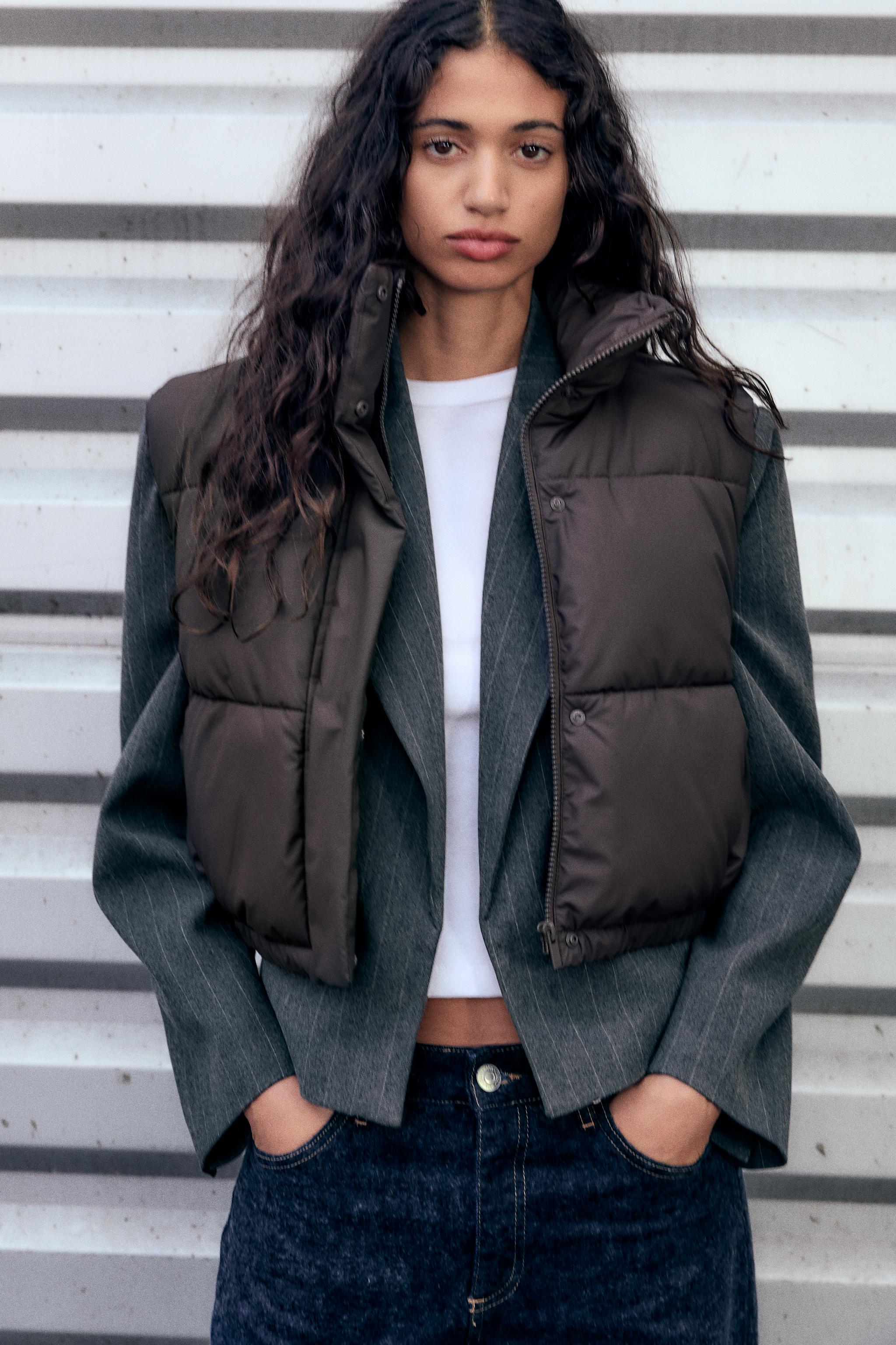 Long puffer vest zara best sale