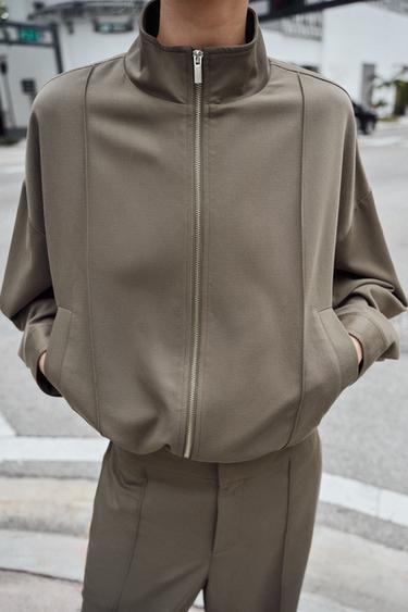 HIGH-NECK BOMBER JACKET - Khaki by Zara