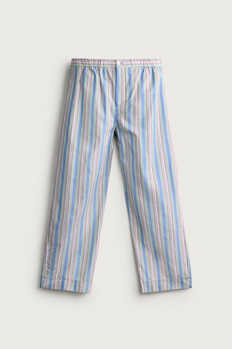 RELAXED FIT STRIPED JACQUARD TROUSERS