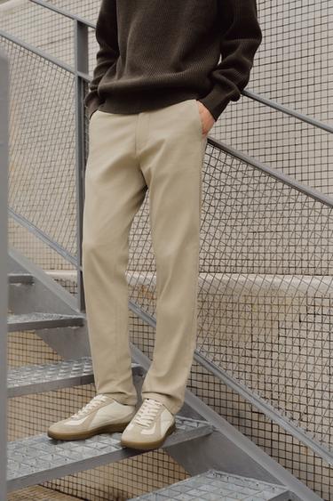 Zara 緊身版休閒長褲 - 米色