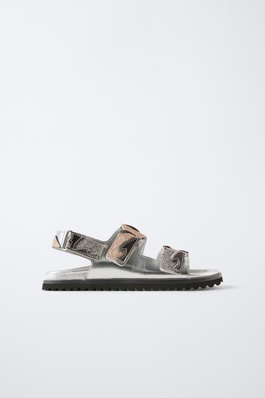 METALLIC SANDALS - Silver by Zara - Image 0
