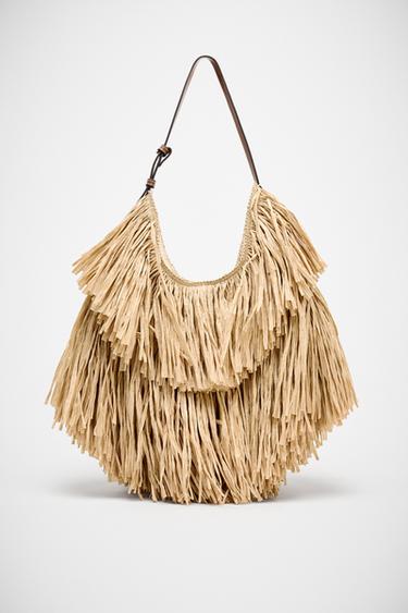 BOLSO SHOPPER FLECOS - Beige claro de Zara