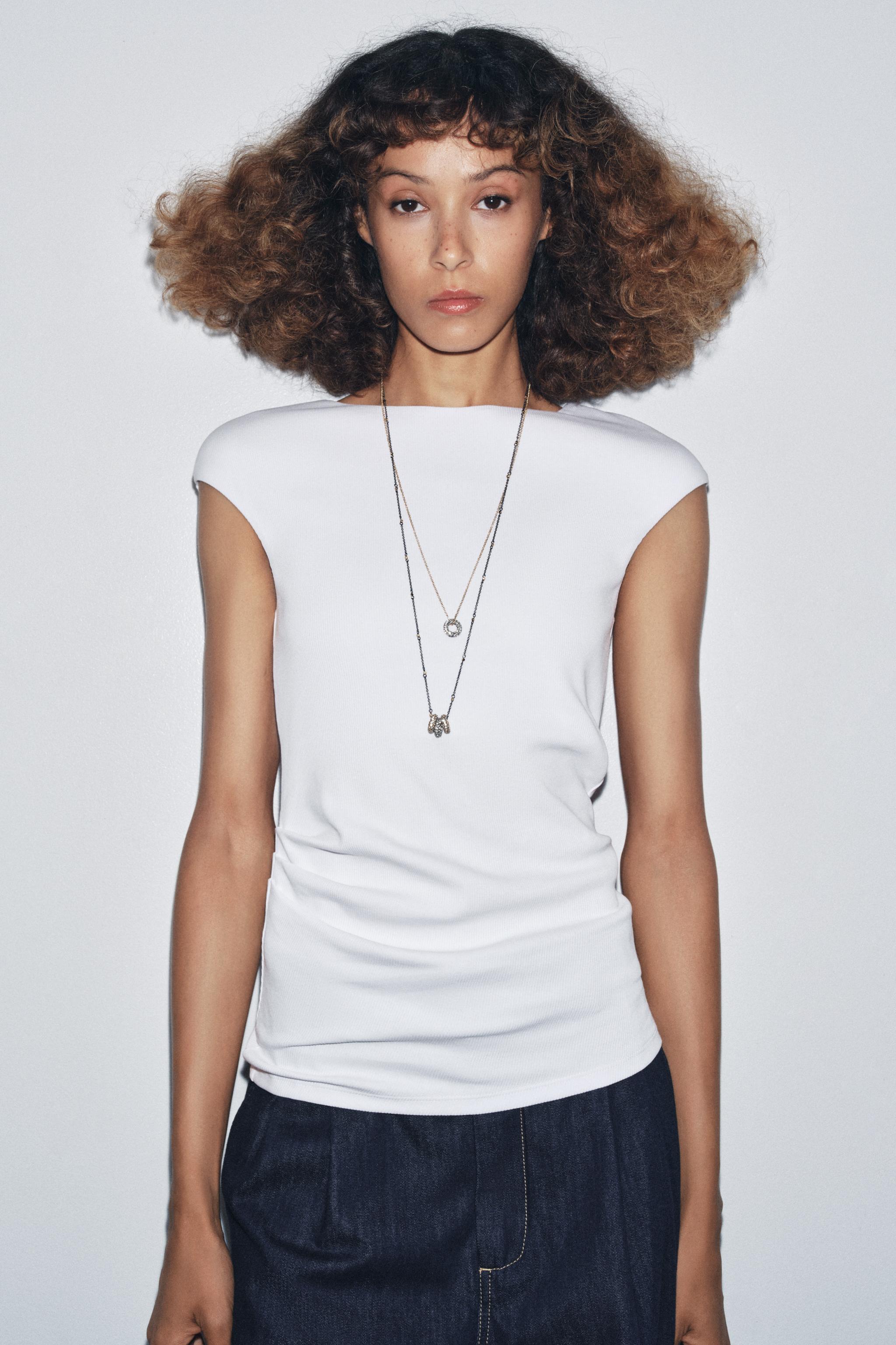 RIBBED DRAPED TOP - White | ZARA United States