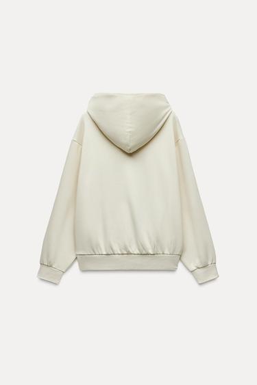 HOODIE WITH POCKETS - Ecru by Zara - Image 5