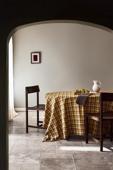 TOALHA DE MESA FIO TINGIDO - Azul da Zara