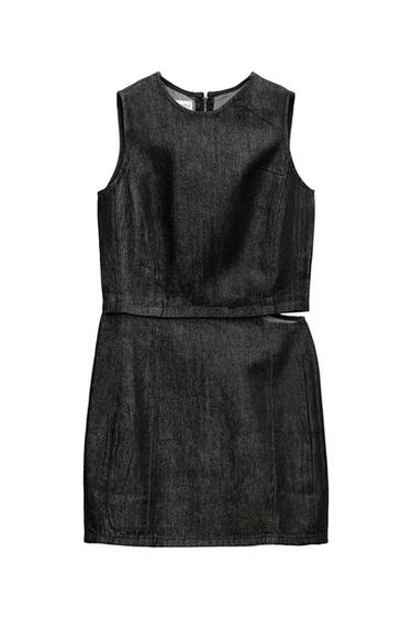 CUT OUT TRF DENIM DRESS