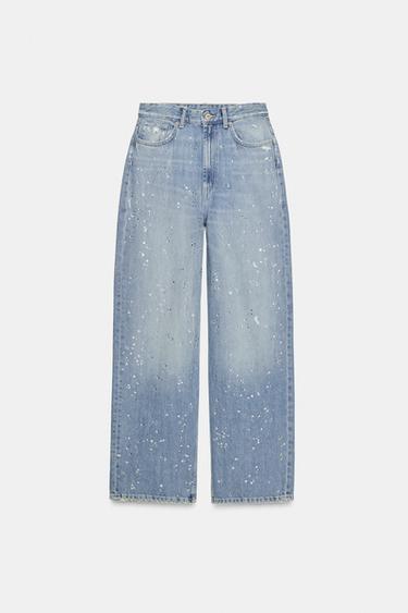 JEANS TRF DRITTI STRASS VITA ALTA - Blu di Zara