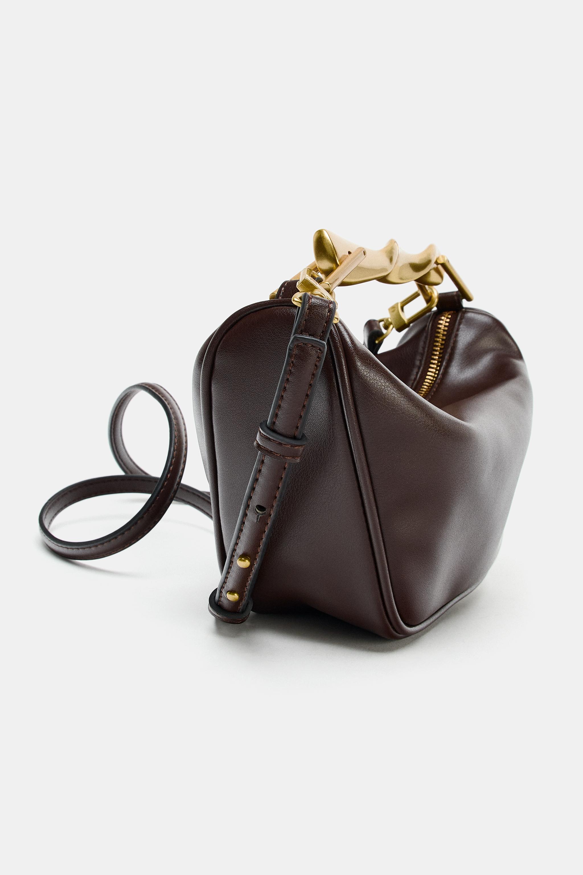 メタルハンドル付きミニバッグ - ボルドー | ZARA Japan / 日本