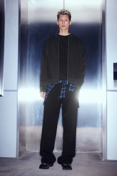 Zara 水洗針織飛行外套 - 棕色