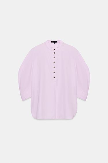 ZW COLLECTION バルーンスリーブシャツ薄紫ZaraのZW COLLECTION バルーンスリーブシャツ - 薄紫 