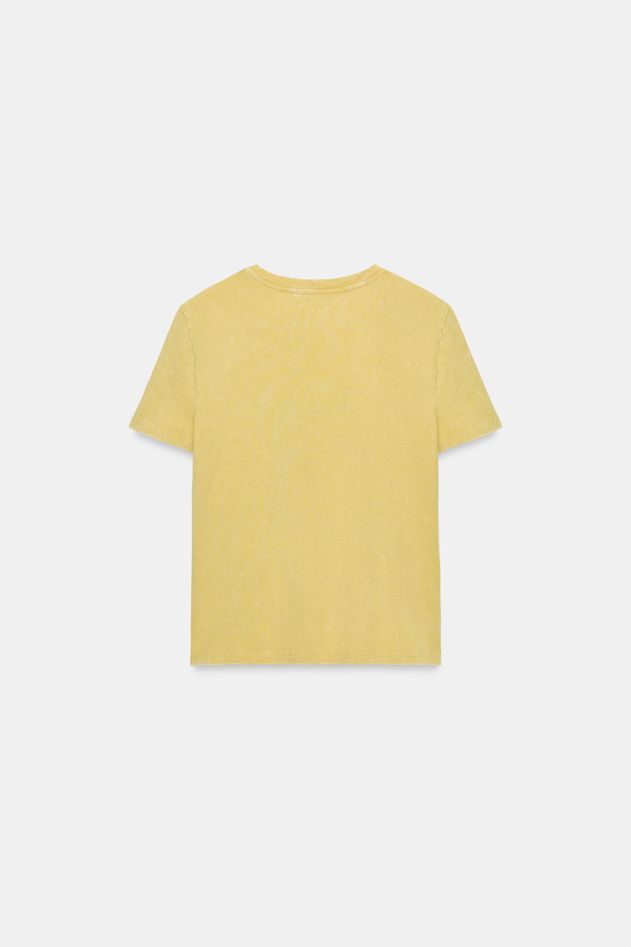 半袖ラスティックTシャツ - イエロー | ZARA Japan / 日本