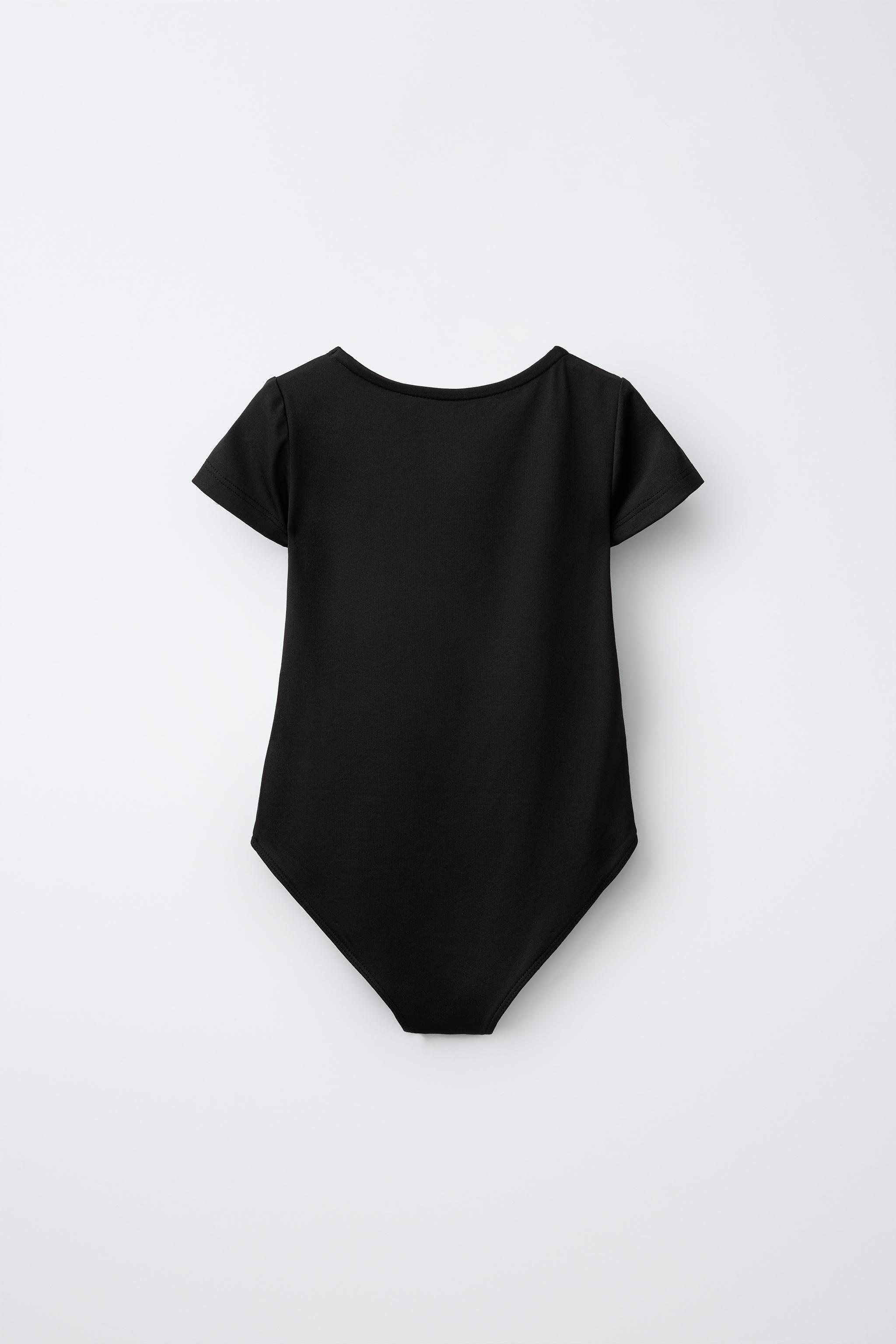 SHORT-SLEEVE POLYAMIDE BODYSUIT — Black (alternate view)