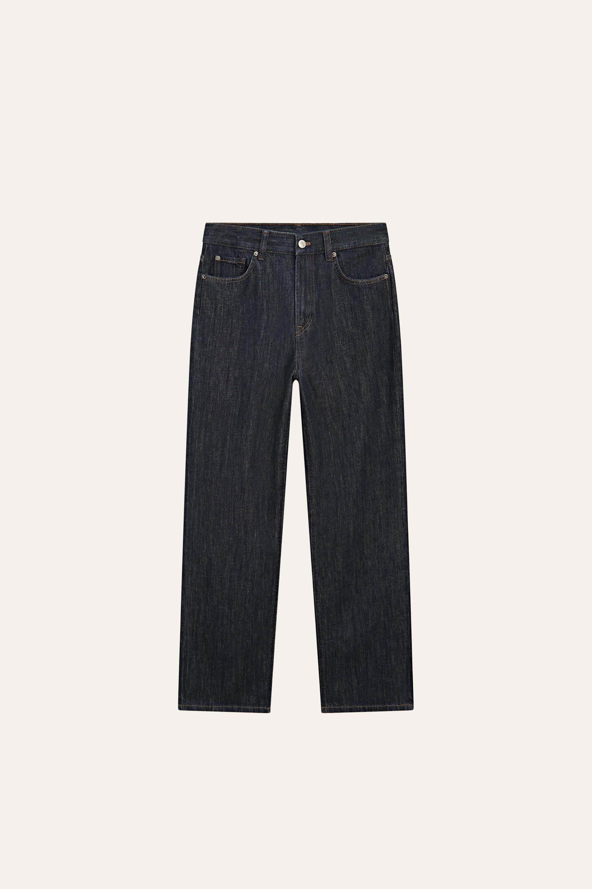 High-waist straight-leg jeans — Blue