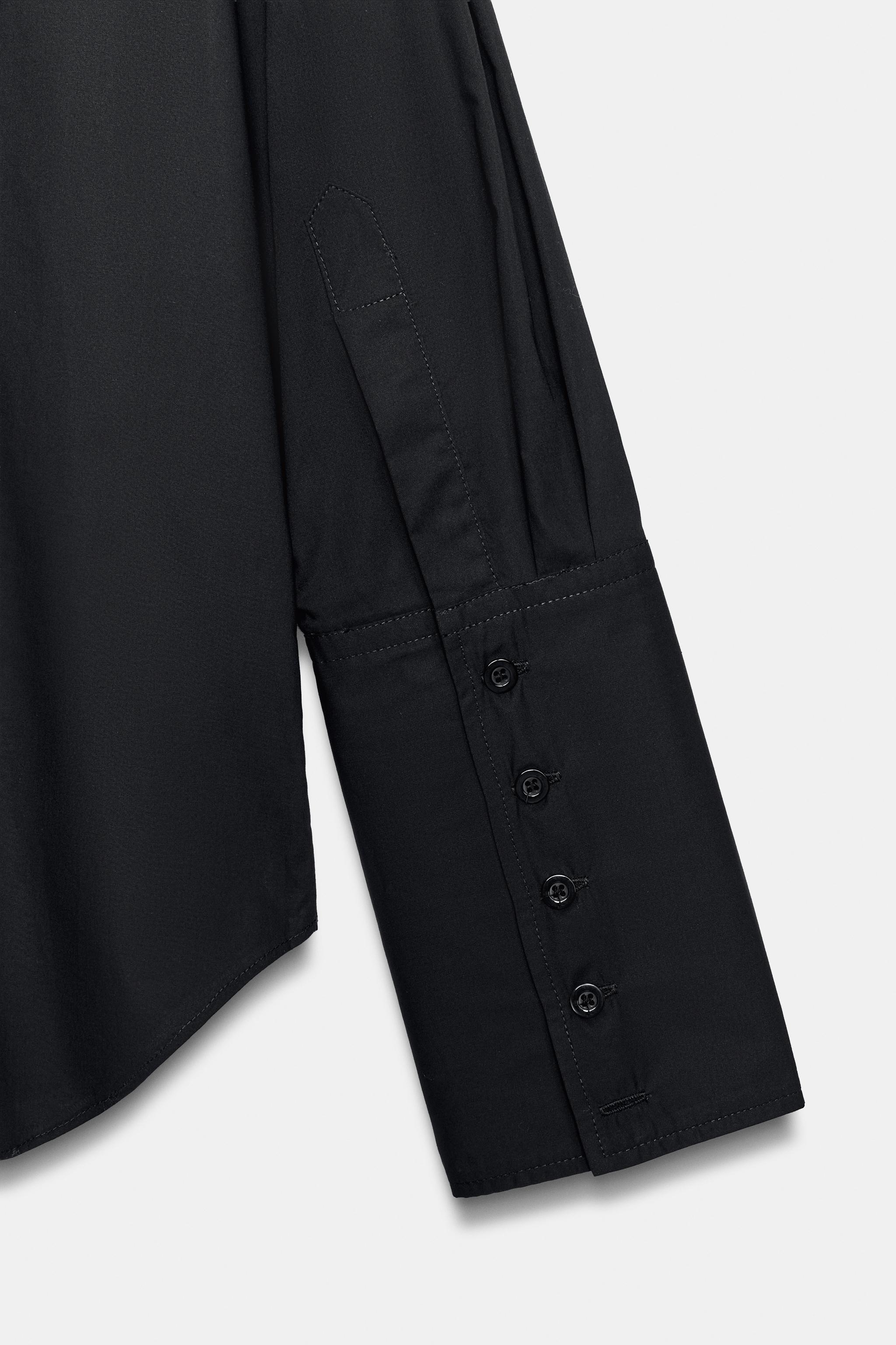 CHEMISE EN POPELINE À POIGNETS LARGES