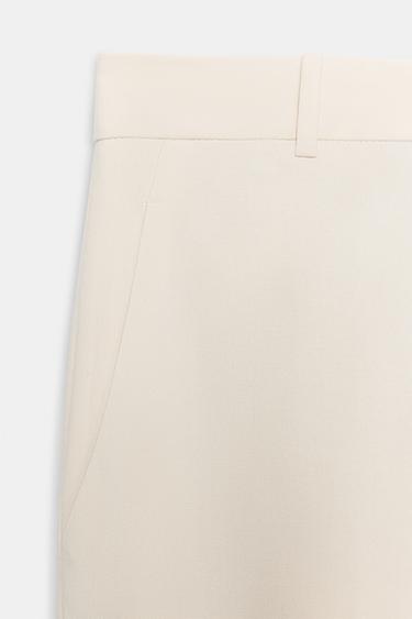 HOSE MIT HOHEM BUND ZW COLLECTION - Cremefarben von Zara