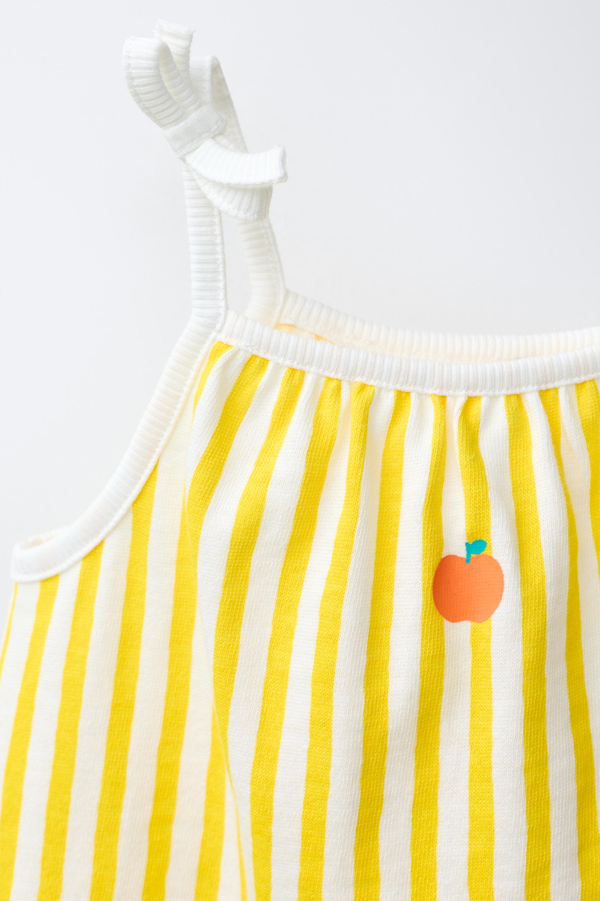 Детские топы Zara STRIPED T-SHIRT AND BLOOMER SET — фото 4
