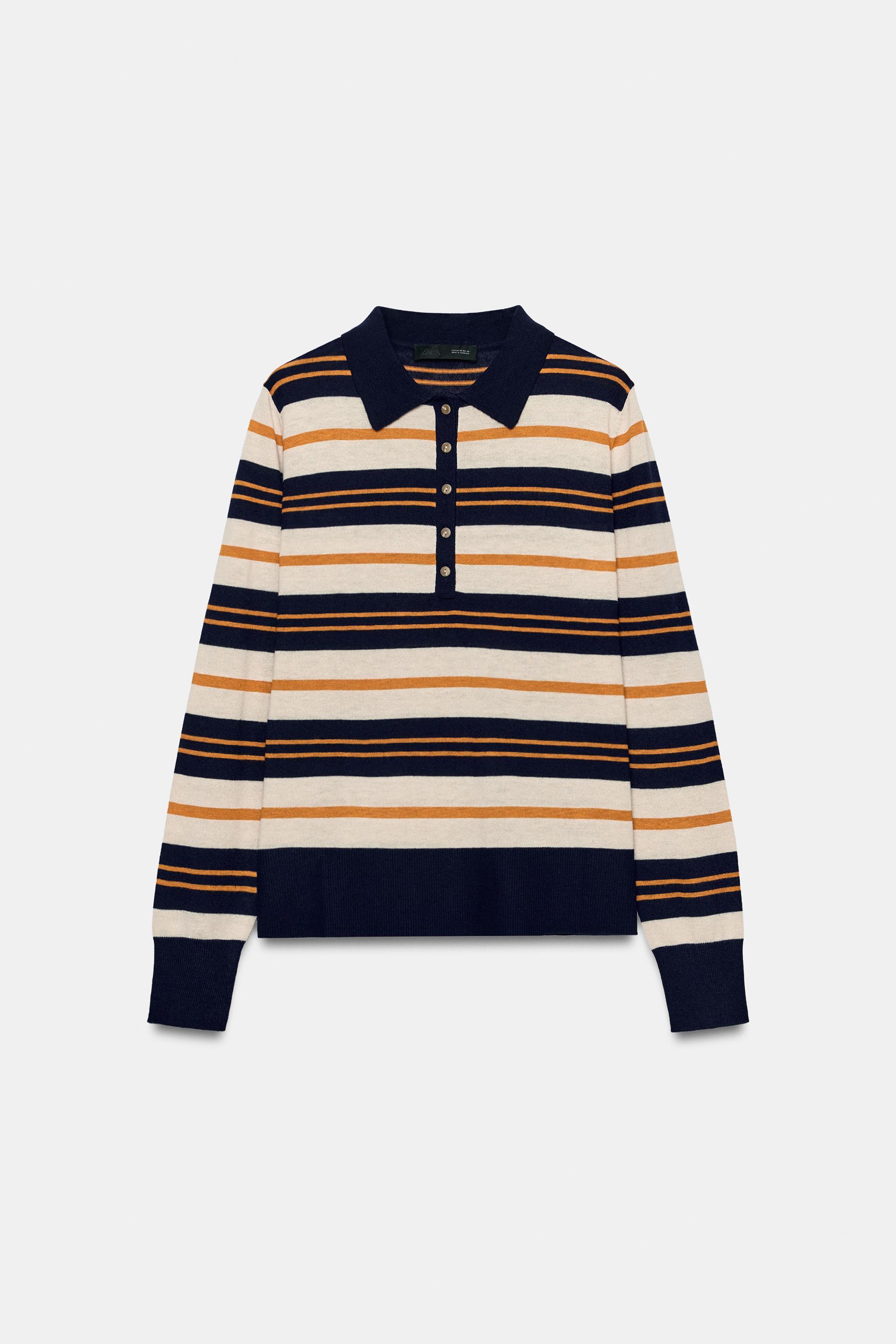 STRIPED KNIT POLO