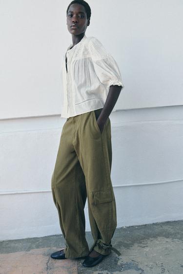 ZW COLLECTION ROMANTIC COTTON SHIRT - Ecru by Zara - Image 4