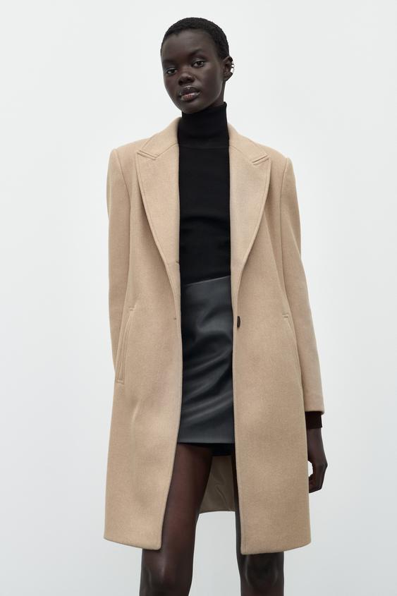 lapel coat zara