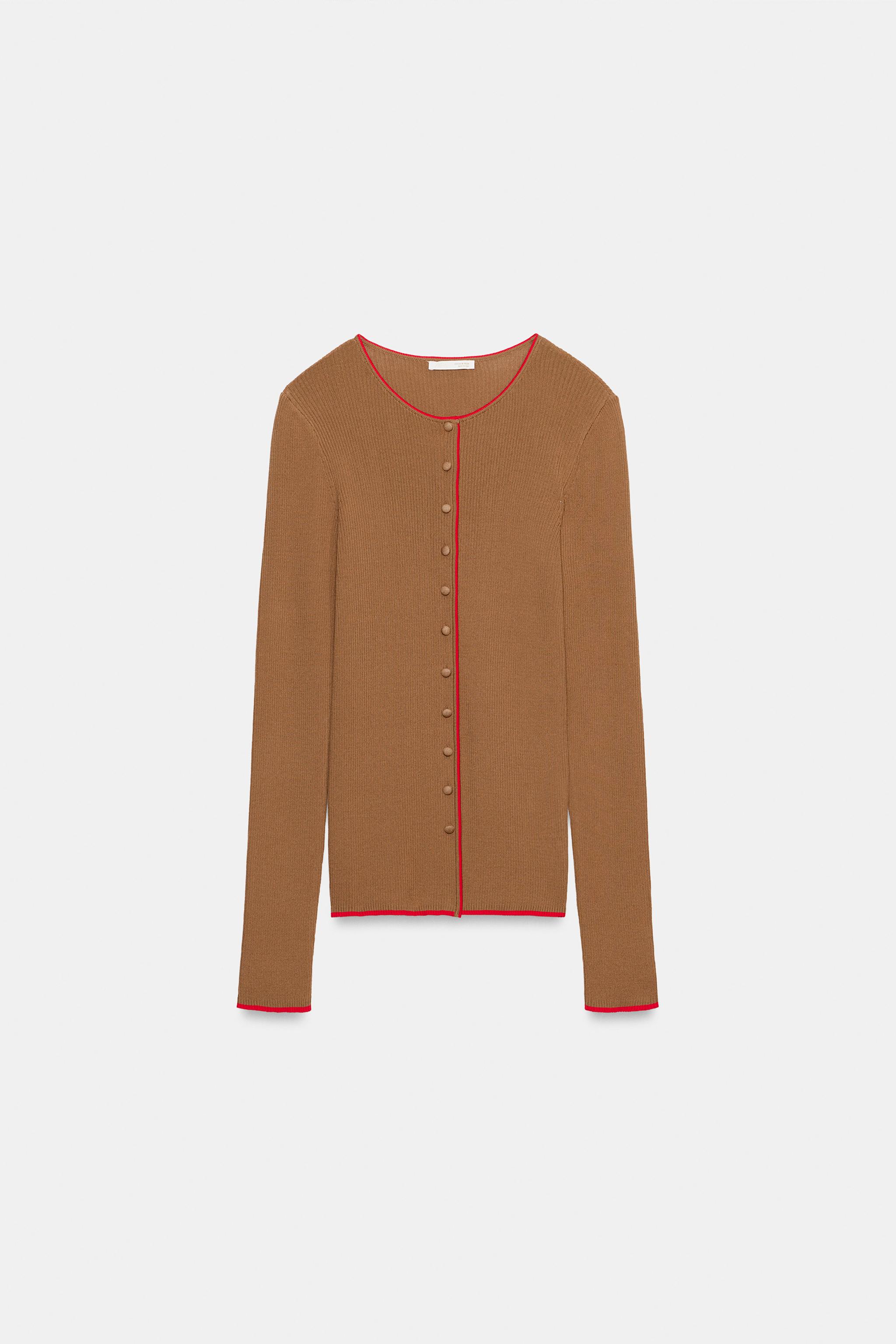 Женские куртки Zara CONTRAST PIPING JACKET — фото 5
