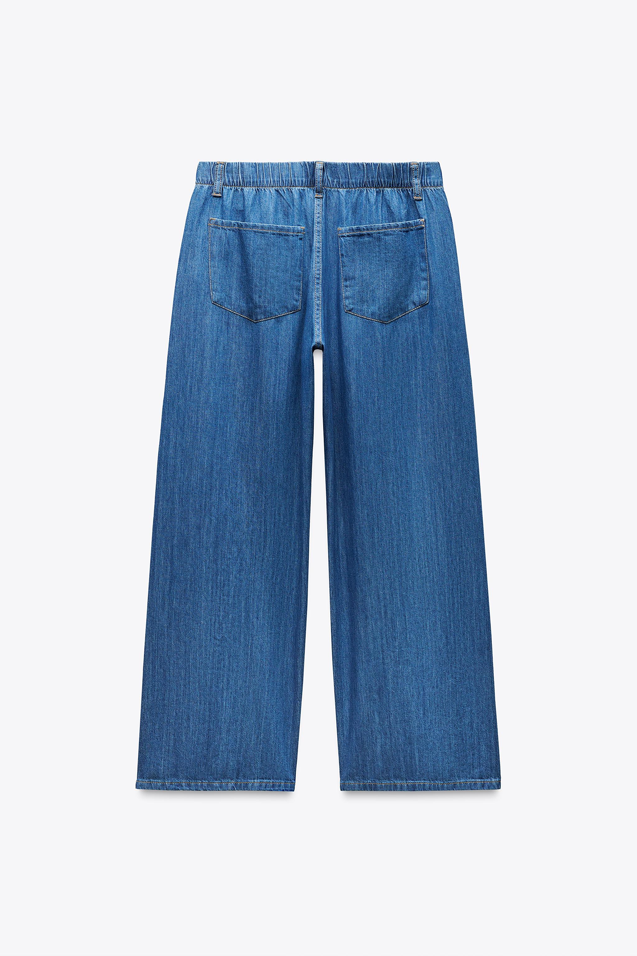 【BAON】[unisex] Shota Denim Wide Pants DENIM PAJAMA-STYLE PANTS - Blue | ZARA Canada