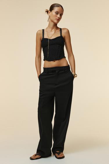 JACQUARD CORSETRY-INSPIRED TOP - Black by Zara - Image 0