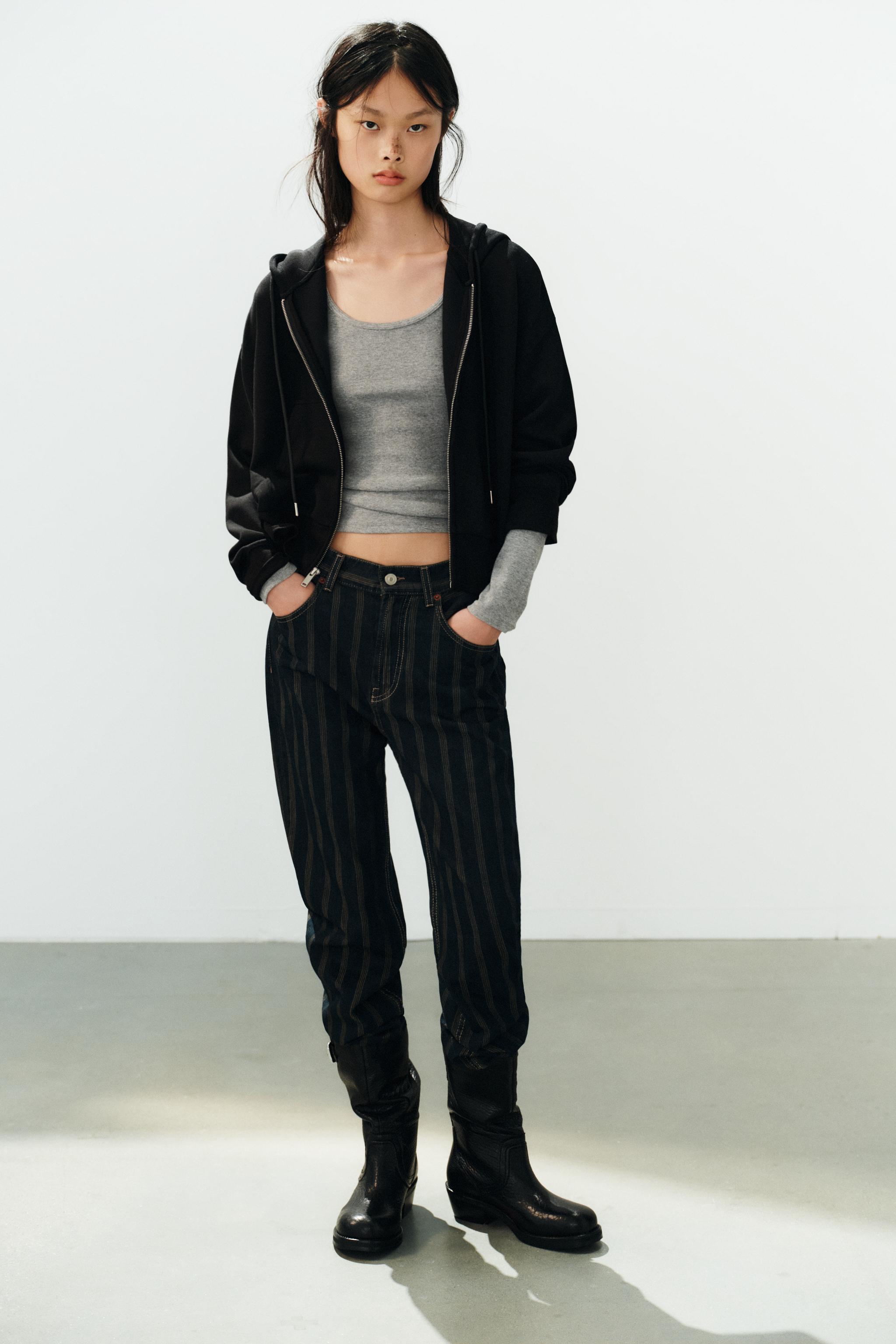 Zara İNTERLOK KAPÜŞONLU SWEATSHIRT