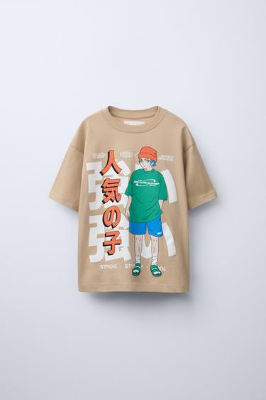Zara PRINTED T-SHIRT - Mid-camel - Image 0