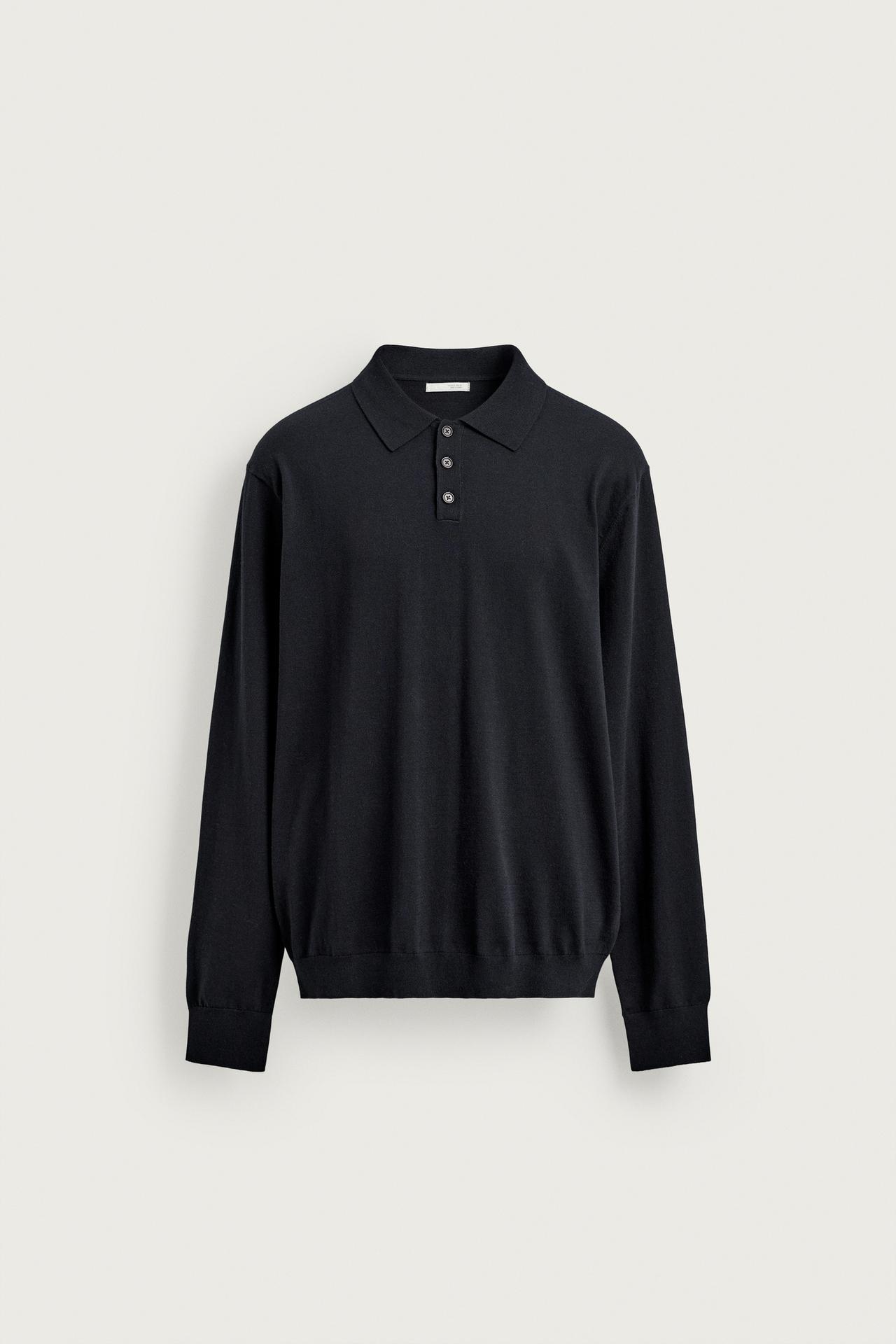REGULAR FIT KNIT POLO SHIRT — Navy blue