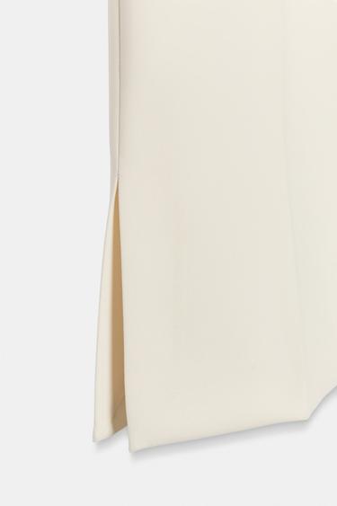 ZW COLLECTION HIGH-WAIST CROPPED TROUSERS - Ecru by Zara - Image 3