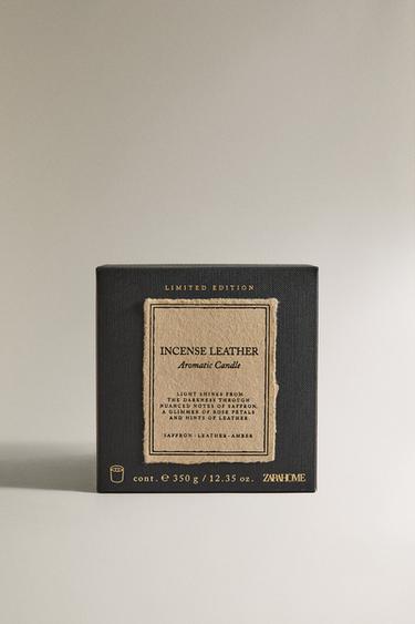 (350 G) INCENSE LEATHER SCENTED CANDLE - Bronze by Zara - Image 3
