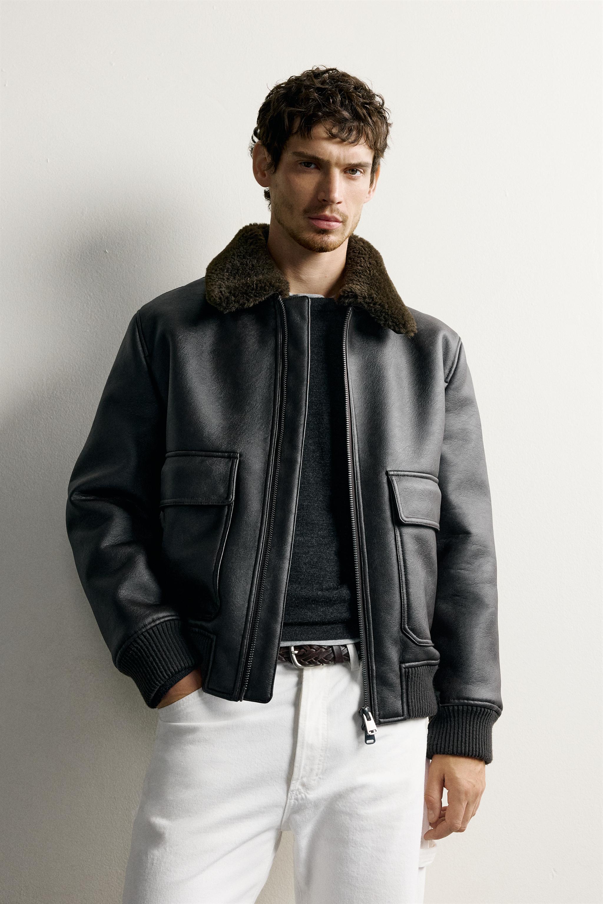 BLOUSON EN MATIÈRE SYNTHÉTIQUE DOUBLE FACE