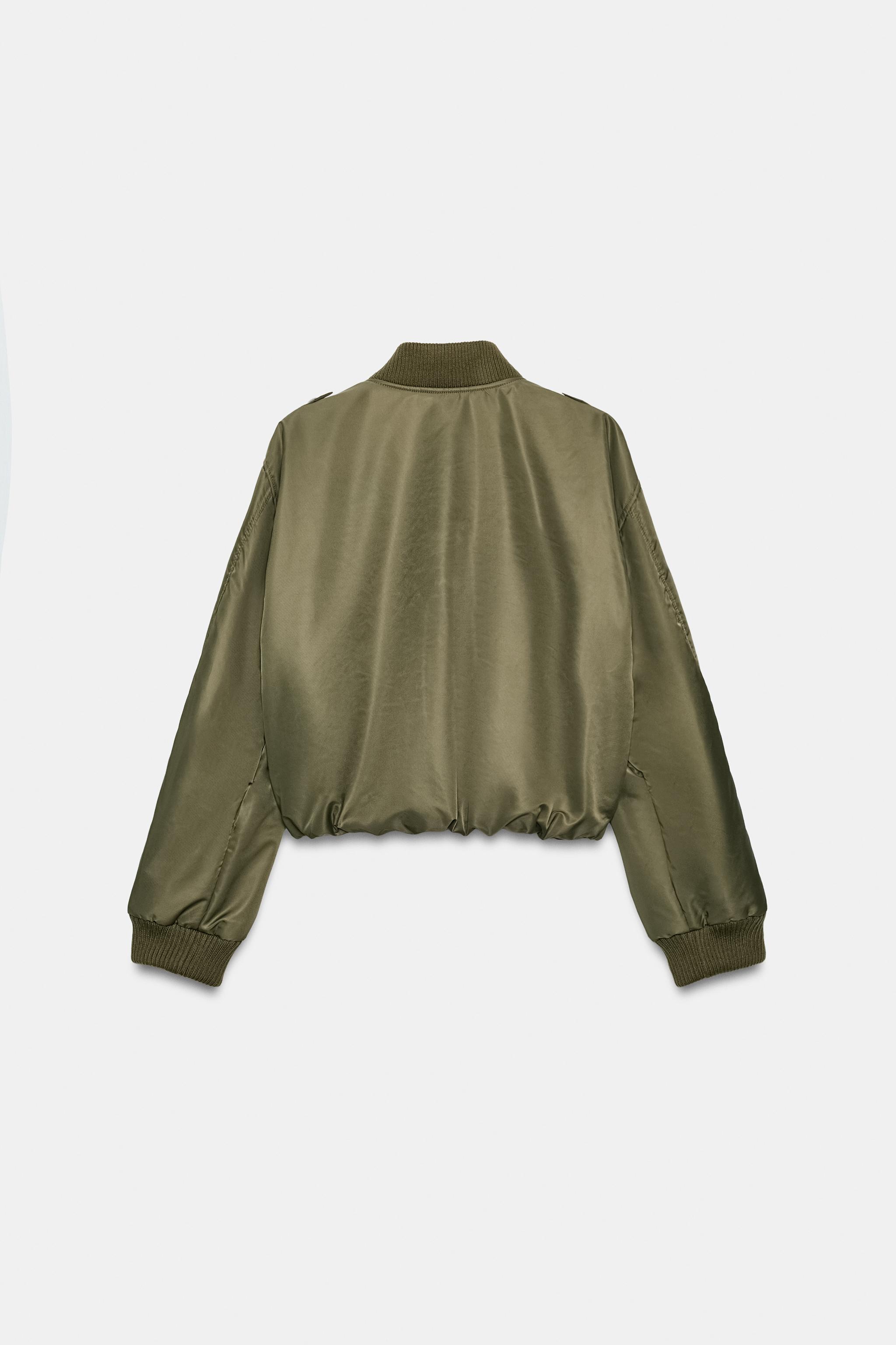 BOMBER JACKET WITH TABS - Dark khaki | ZARA United States