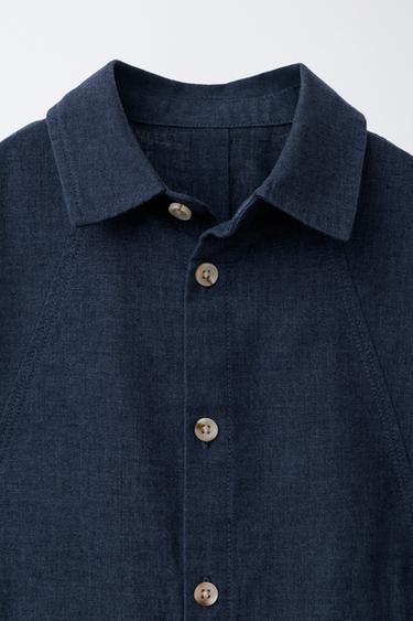 SURCHEMISE À POCHES AVEC LIN - Indigo de Zara - Image 2