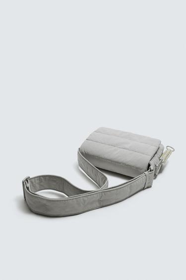QUILTED NYLON CROSSBODY BAG - Grey by Zara - Image 1