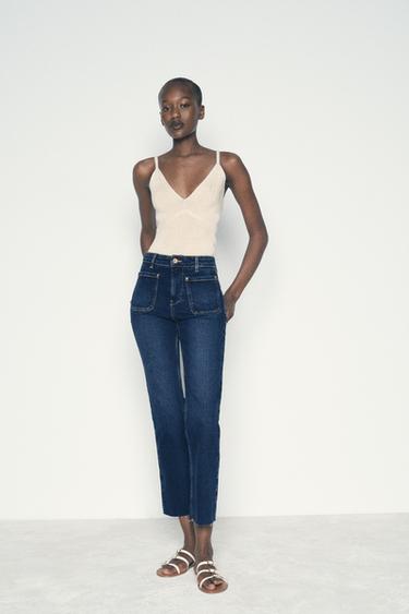 Zara HIGH-WAISTED MINI FLARE JEANS Z1975 - Blue - Image 0