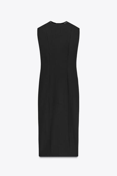 ROBE MIDI BIMATIÈRE - Noir de Zara - Image 4