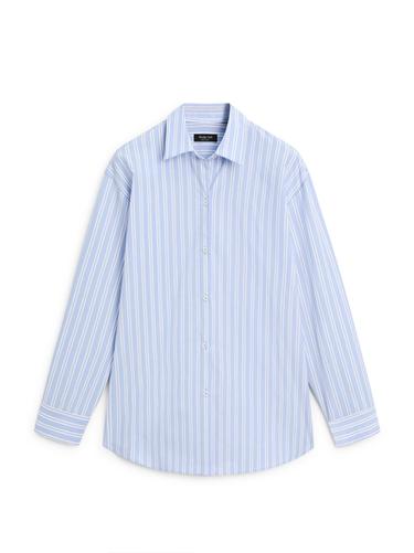 Chemisier à rayures 100 % coton - Bleu de Zara