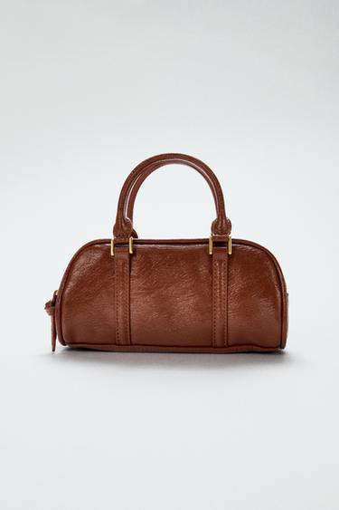 Zara MINI BOWLING BAG WITH ZIPS - Orange
