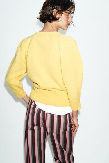 KNIT PUFF SLEEVE JUMPER - Yellow by Zara - Image 5
