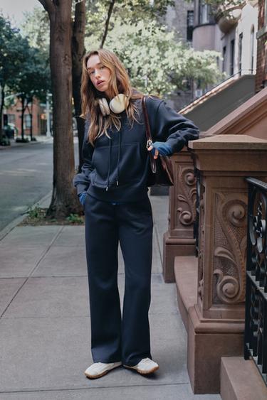 BASIC FLEECE PANTS — Navy blue 2
