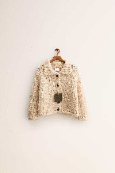 ZARA TIMELESS - GILET EN MAILLE AVEC LAINE ET ALPAGA - Écru moyen de Zara