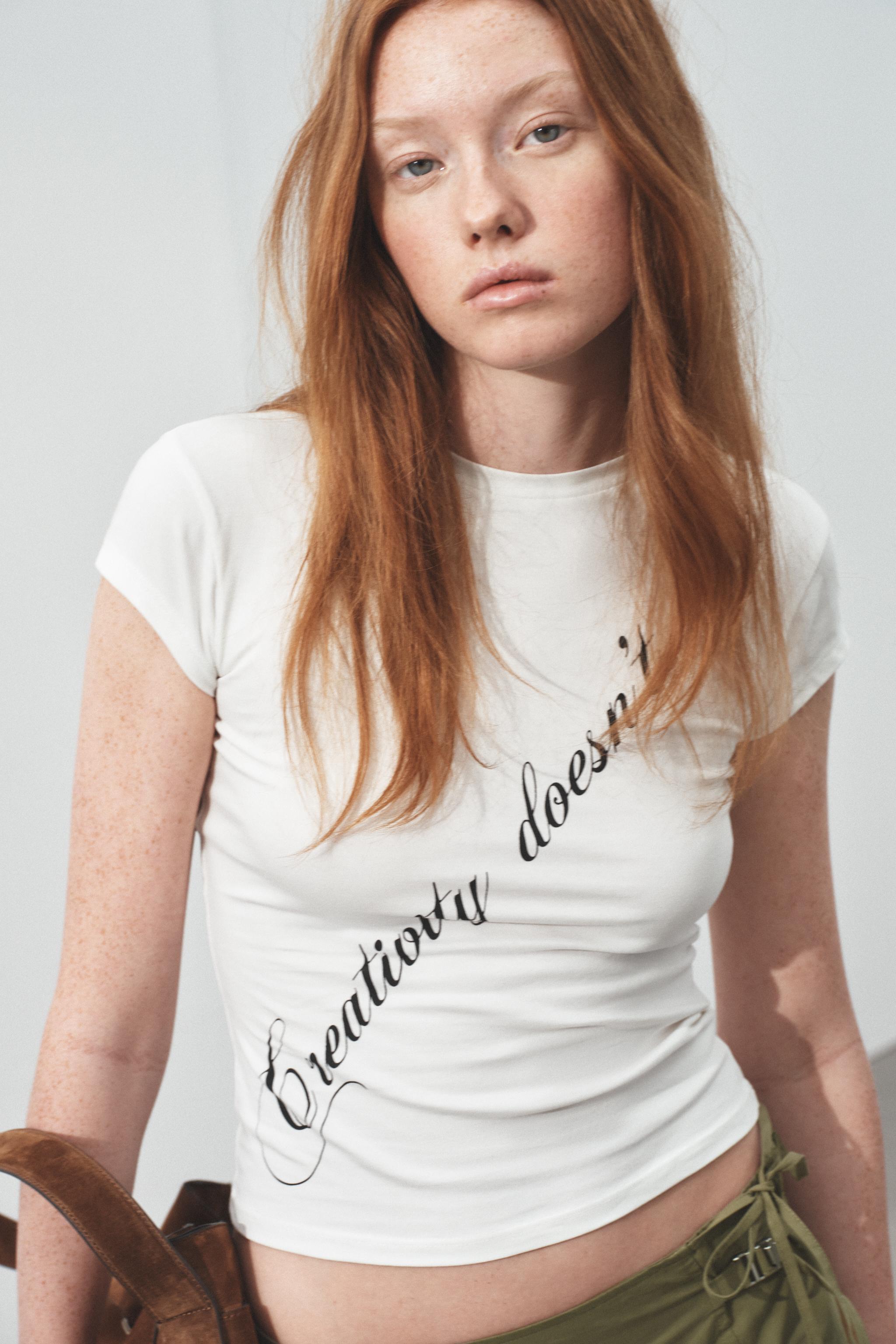 ÖNÜ YAZILI T-SHIRT - Görsel 2