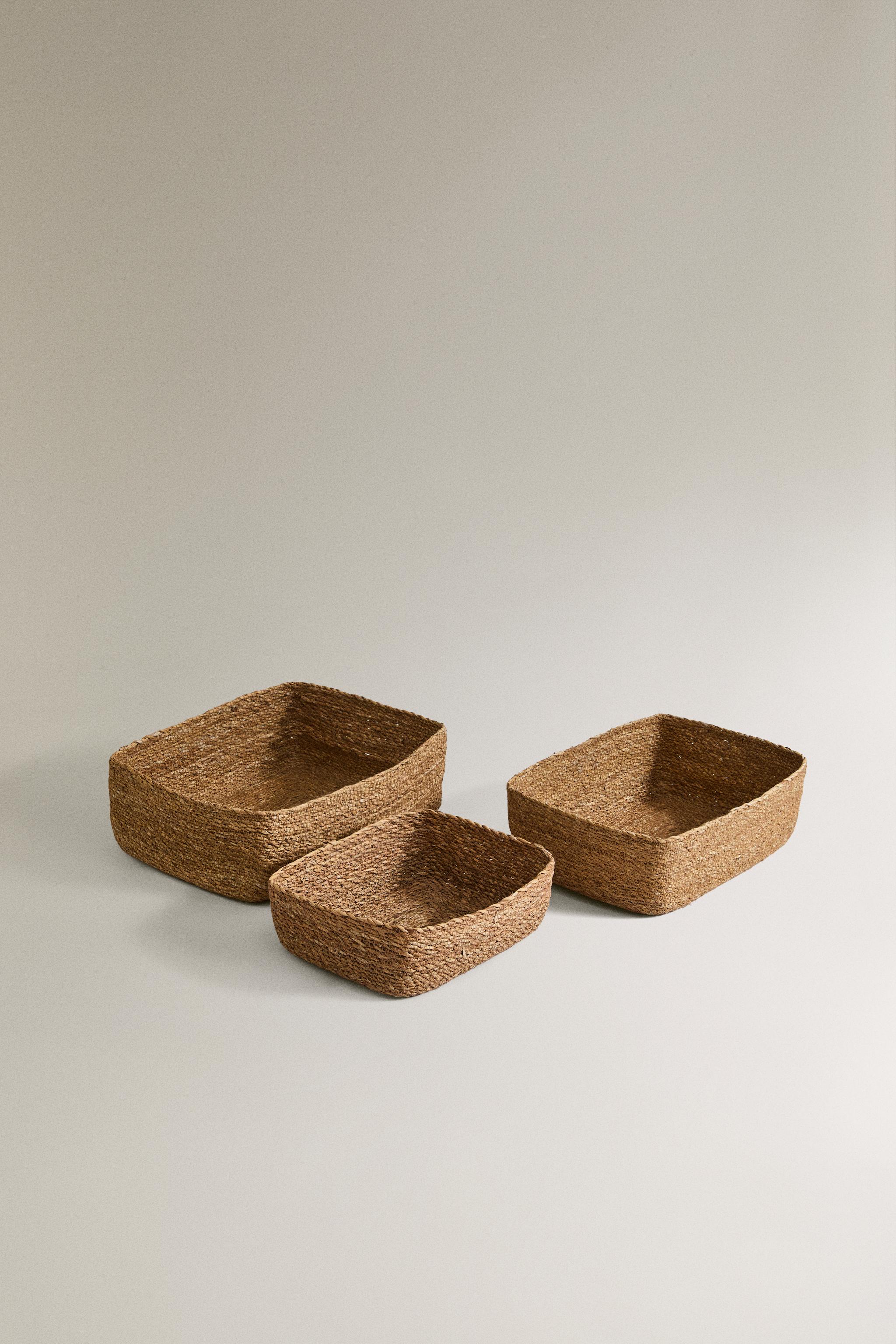 RECTANGULAR BASKETS — Light beige