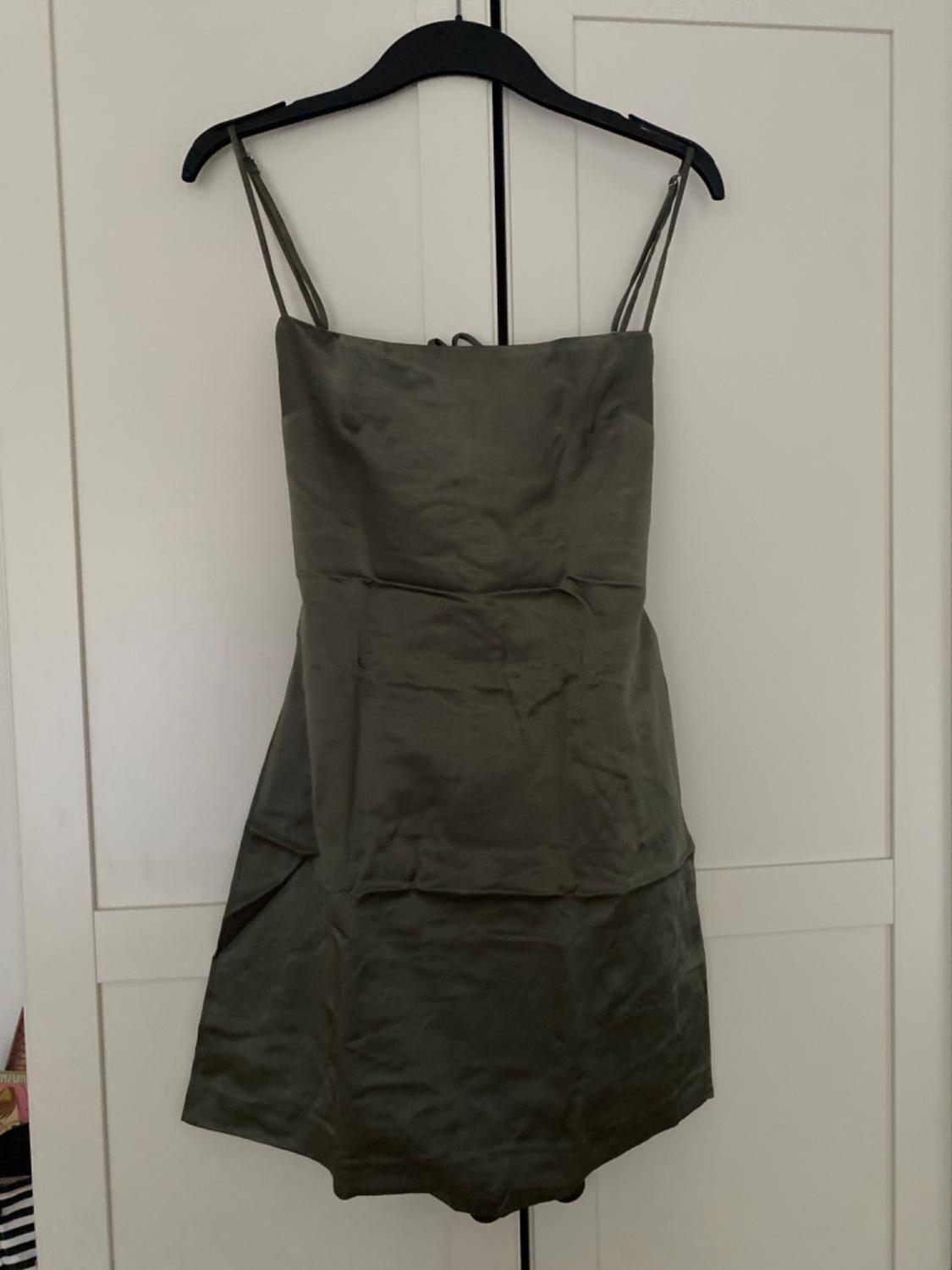 SATIN LINEN BLEND DRESS