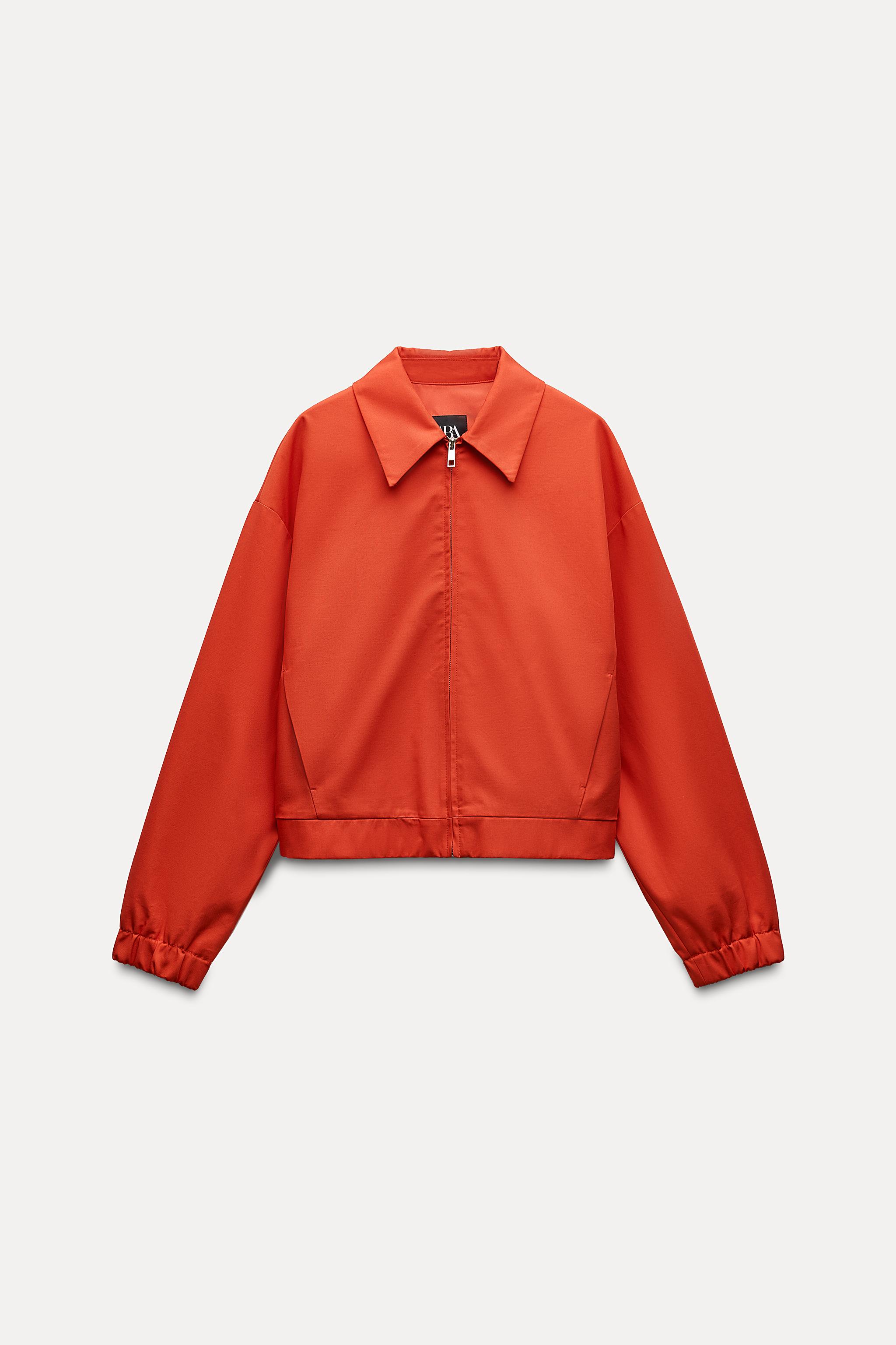 ZIP-UP BOMBER JACKET WITH POCKETS - Red / Orange | ZARA Singapore