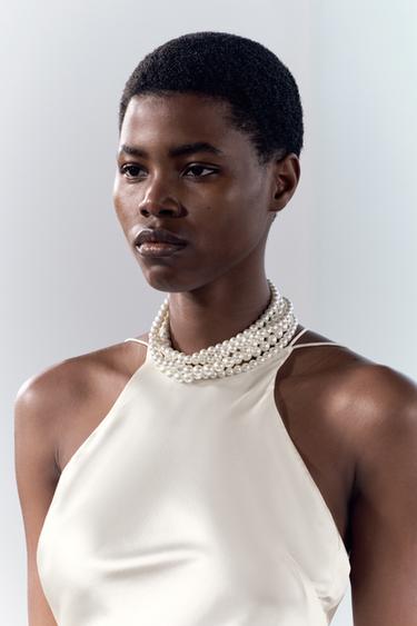 NÁHRDELNĺK CHOKER S PERLAMI - Zlatá od Zara
