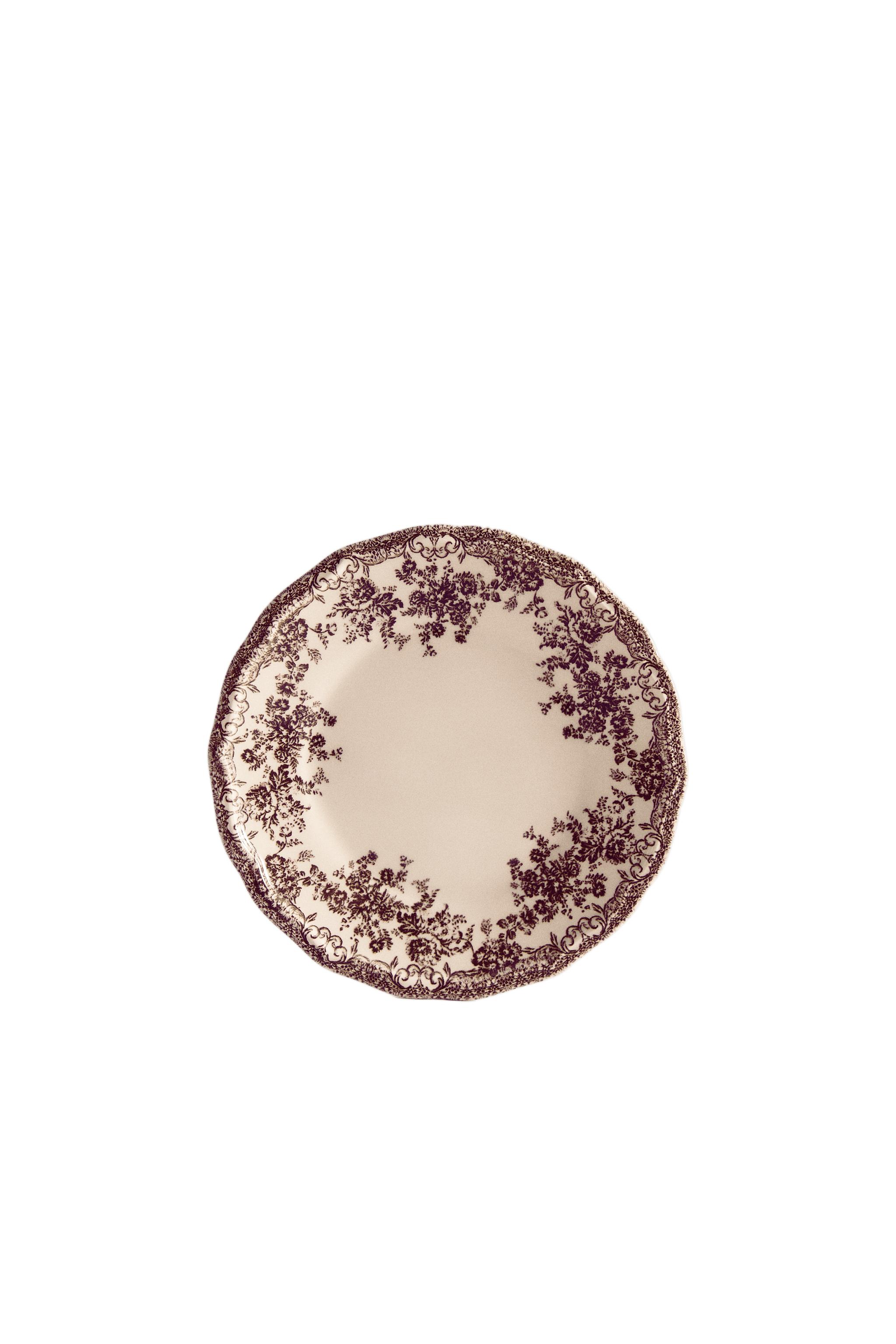 FLORAL EARTHENWARE SIDE PLATE - Blue | ZARA United States
